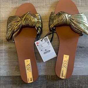 Gold sandals NWT